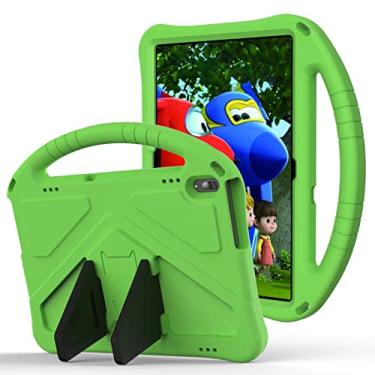 Imagem de Capa de tablet para Lenovo Tab M10 TB-X505X/F Case, para Lenovo Smart Tab M10 TB-X605F/Tab P10 TB-X705F/L, capa de tablet para capa infantil capa à prova de choque, alça de ombro (cor: verde)