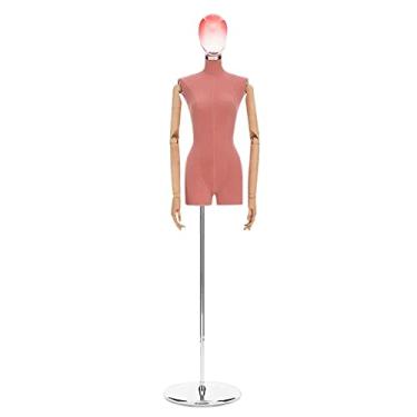 Imagem de Female Mannequin Torso Torso de manequim de busto feminino em forma de vestido, manequins de meio corpo de altura ajustável, adereços de modelo de loja de noivas para exibição realista de roupas (Col