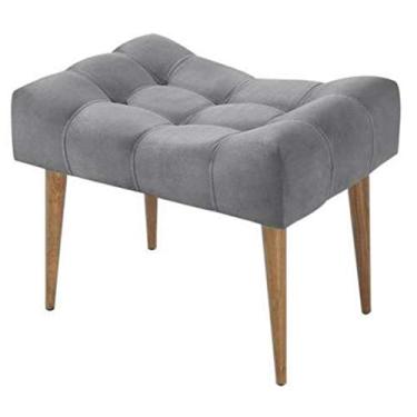 Imagem de Puff Banqueta Decorativa Para Sala E Quarto Requinte Suede Cinza - DL DECOR