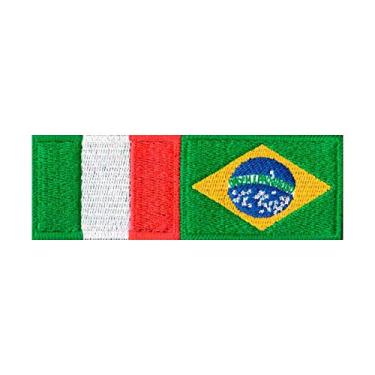Imagem de Patch Bordado - Bandeira Itália E Brasil BD50279-192 Termocolante Para Aplicar