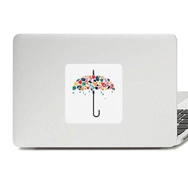 Imagem de Adesivo de vinil Paster Laptop com estampa de folhas guarda-chuva gotejamento chuva, decoração de policarbonato