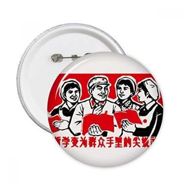 Imagem de Livro feminino soldado patriotismo vermelho pinos redondos distintivo decoração roupas 5 peças presente