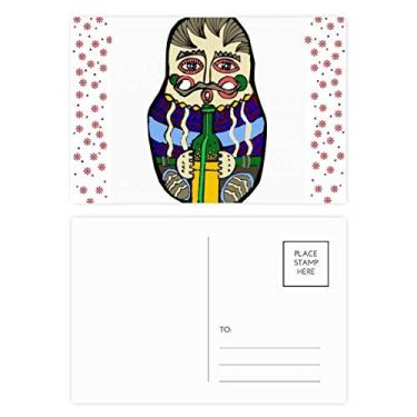 Imagem de Cartão postal russo Matrioska Russa Ninho Natal Flor Celebração Cartão Postal Bênção