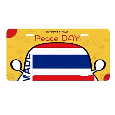 Imagem de DIYthinker Placa de carro Made in Thailand Country Love para decoração de carro