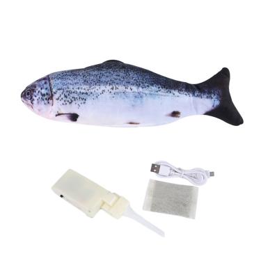 Imagem de VELIHOME Brinquedo de pelúcia de peixe em movimento elétrico com luz e som realista flopping peixe, brinquedo de movimento gatinho para gatos e animais de estimação