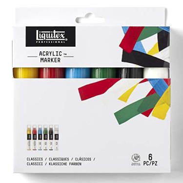 Imagem de Liquitex Conjunto de marcadores de tinta profissional, 6 peças, clássicos