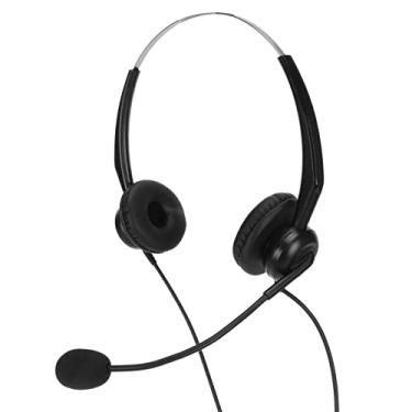 Imagem de Fone de Ouvido Comercial, Fone de Ouvido Com Cancelamento de Ruído Binaural Com Fio Com Microfone HD, Fone de Ouvido de Telefone Portátil para Call Center de Escritório, Fone de (Interface dupla de 3,5 mm)