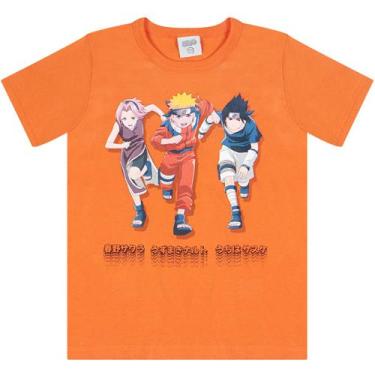 Imagem de Camiseta Infantil Manga Curta Naruto Correndo Laranja- Brandili