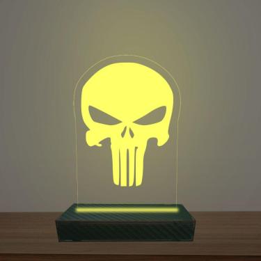 Imagem de Luminária Led 3d Caveira Abajur Luxo