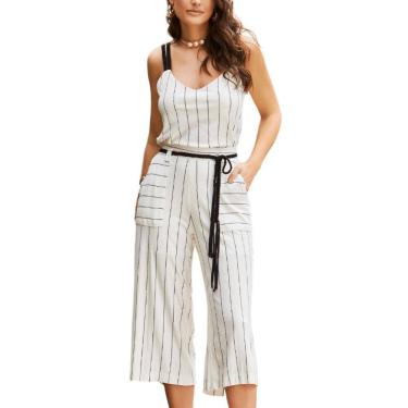Imagem de Conjunto Feminino de Calça Pantacourt Realist Viscose Listrada Verão