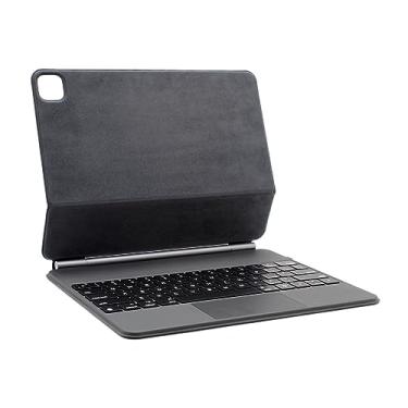 Imagem de Moniss Teclado mágico Trackpad multifuncional retroiluminado sem fio Conexão BT Bateria de longa duração Proteção total adequada para teclado iPad de 12,9 polegadas