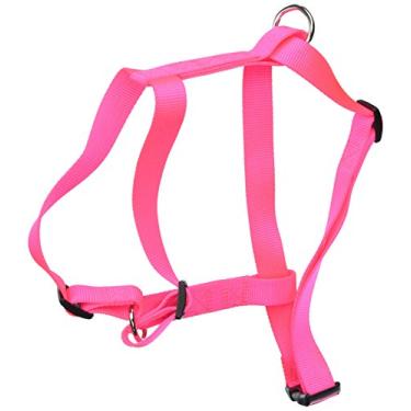 Imagem de OmniPet 17L-NPK Kwik Klip peitoral ajustável de nylon para animais de estimação, rosa neon, grande