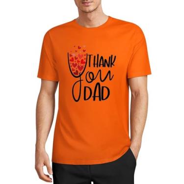 Imagem de CHAIKEN&CAPONE Camiseta para pais, coleção Dia dos Pais, presente de papai, masculina, gola drapeada, manga curta, algodão, Estilo laranja médio, 5G
