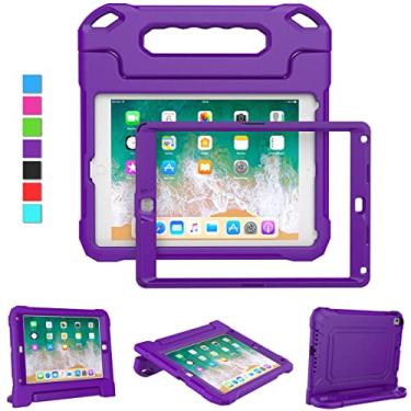 Imagem de MOXOTEK Capa infantil para iPad 5ª/6ª geração e iPad Air 1/2 e Pro 9,7, iPad 9,7 polegadas, capa protetora à prova de choque para iPad de 9,7 polegadas 6/5 geração 2018/2017, roxa