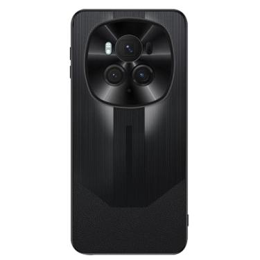 Imagem de HAO RIYLN Capa fina para Honor Magic 6 Pro/6, capa de negócios de luxo clássica, proteção de lente com tudo incluído, capa leve à prova de choque, preta, 6