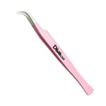 Imagem de Pinça Curva p/Extensão de Cílios Volume Russo e Fios Tecnológicos em Aço Japonês Diva e Cia