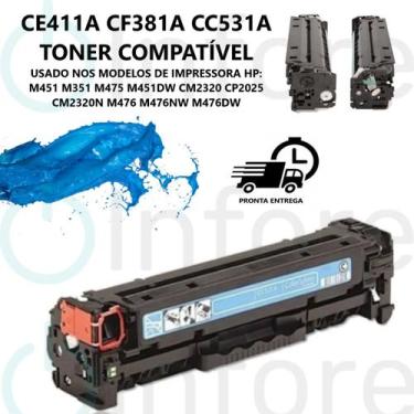 Imagem de Cartucho de Toner Ce411a Cf381a Cc531a CM2320 CP2025 CM2320N M451 M351