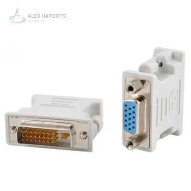 Imagem de Adaptador Dvi 24+1 Pinos Macho pra Vga 15 Pinos Fêmia - A.R Variedades