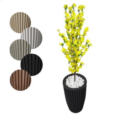 Imagem de Cerejeira Amarela Flor Artificial para Sala com Vaso Decoração - Flor 