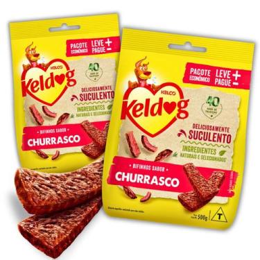 Imagem de Kit 2 Petisco Bifinho Keldog Criadores Sabor Churrasco para Cães - 500