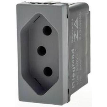 Imagem de Modulo Tomada 2P+T 10A Pial Plus+ Legrand Cinza Acetinado