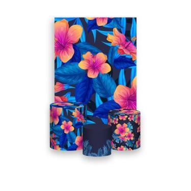 Imagem de Painel De Festa Vertical 1,50 x 2,20 + Trio De Capas Cilindro - Folhas