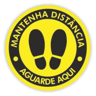 Imagem de Adesivo Piso Mantenha Distância - Amarelo 01 - Micro Oficina