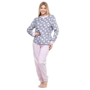 Imagem de Pijama De Plush Frio Inverno Quentinho Adulto Envio Imediato FLEECE PU