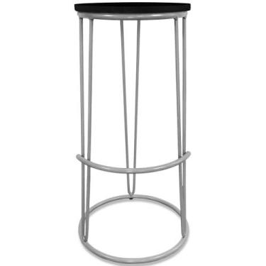 Imagem de Banco Banqueta Alta Industrial Dinamarca Em Aço Balcão Bar Cozinha Pra