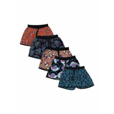 Imagem de Kit 5 Shorts Viscose Estampado Feminino Verão Malha Fresca - Almiva St
