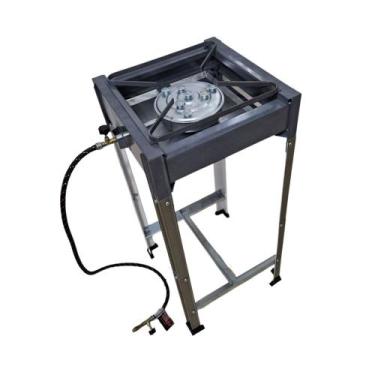 Imagem de Fogão/Fogareiro 1 Boca Semi Industrial 7 Caulins Alta Pressão Portátil