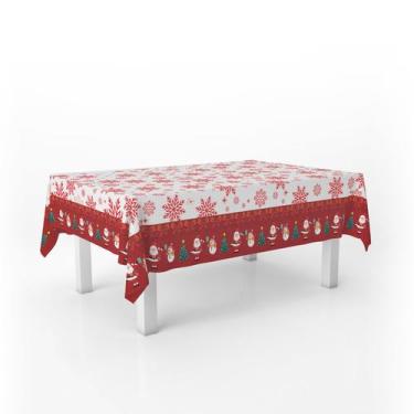 Imagem de Toalha De Mesa Natalina Flocos De Neve Branca 250x146cm - PRESENTE-BRI