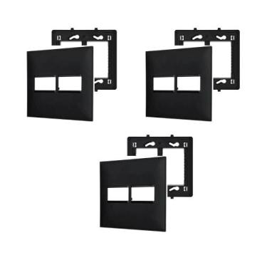 Imagem de 3 Placas Espelhos 4x4 2 Módulos Pretas Legrand Pial Plus+ 618511PT+