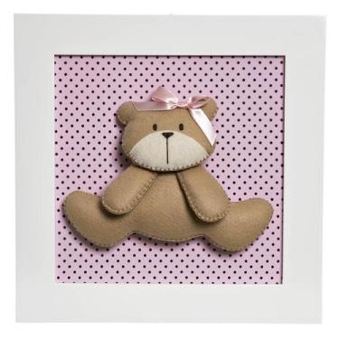 Imagem de Quadro Decorativo Ursa Quarto Bebê Infantil Menina - Potinho de Mel