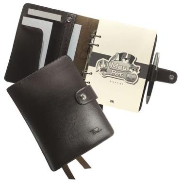 Imagem de Agenda Meu Pet 194-R Personalizada Raffai Couros, Café