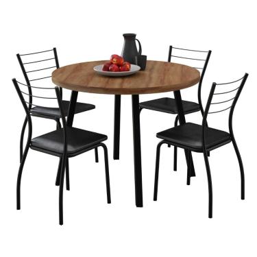 Imagem de Conjunto Sala de Jantar 6 Cadeiras Austin Carraro Nogal Preto