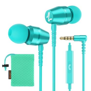 Imagem de LUDOS OMNITONE Fones de ouvido intra-auriculares com fio, garantia de 5 anos, fones de ouvido com microfone, isolamento de ruído com fio para fones de ouvido de 3,5 mm para iPhone, Samsung,