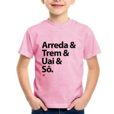 Imagem de Camiseta Infantil Arreda & Trem & Uai & Sô - Foca na Moda, Rosa bebê, 