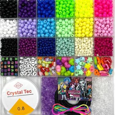 Imagem de Kit Miçanga Monster High Pulseiras Infantil 2500pçs + Caixa - Macall