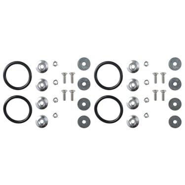 Imagem de BYOBYO Kit de fixação de liberação rápida, porta-malas de liberação rápida, peças de avaliação de carro para carro, veículo, para-choque traseiro dianteiro automotivo (prata)