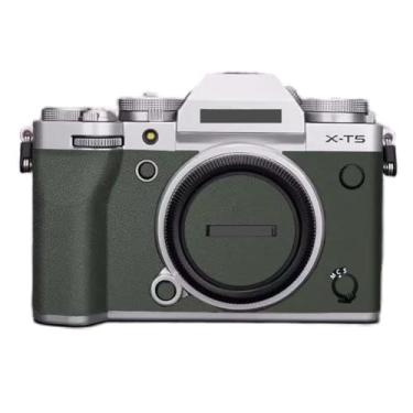 Imagem de Adesivo de capa de câmera antiarranhões para Fujifilm X-T5 protetor de corpo de câmera digital mirrorless decalques de filme de vinil para Fuji XT5 (prata + couro verde)