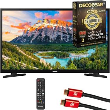 Imagem de TV LED Smart TV Samsung UN32N5300AFXZA de 32 polegadas 1080p, preta, com cabo HDMI 2.0 Deco Gear 4K com 2 condutores de cobre puro e pacote de proteção exclusivo CPS de 12 meses (BEACH-CPS-266000)