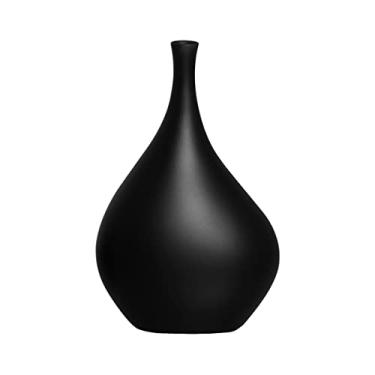 Imagem de Vaso Decorativo de Mesa de Cerâmica Cristal G Preto Fosco