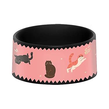 Imagem de Comedouro e Bebedouro Pet - Gato Rosa