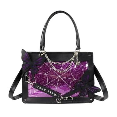 Imagem de Butterfly Ita Bag Y2k Bolsa de ombro feminina bolsa tiracolo, Roxa, 13.8 x 4.1 x 9.8 inches