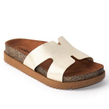 Imagem de Chinelo Sandália Moleca Tratorado Slide Tamanco 5500.100, Branco, Dour