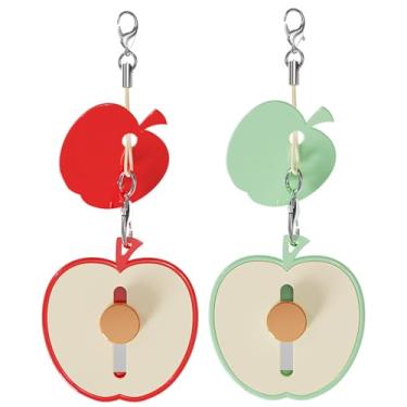 Imagem de 2 peças de descascador de frutas e vegetais em forma de maçã – Nova lâmina de aço inoxidável 2025, chaveiro portátil, design ergonômico para maçãs, pepinos, batatas