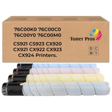 Imagem de Toner Pros (TM Cartucho de toner compatível com Lexmark CS92x CS921 CS923 CS92x CX920 CX921 CX922 CX923 CX924 pacote de 4 cores (76C00K0 76C00C0 76C00Y0 76C00M0) - Preto 18,5 00 e Cores 11.500 páginas