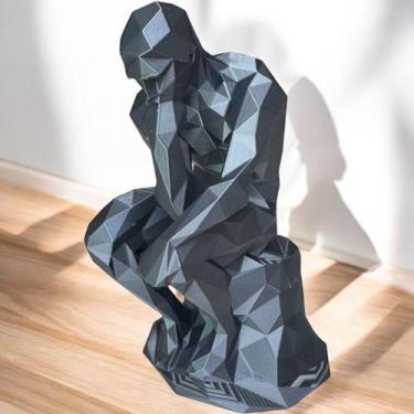 Imagem de Escultura Geométrica O Pensador 3D Decorativa - FLEX3D