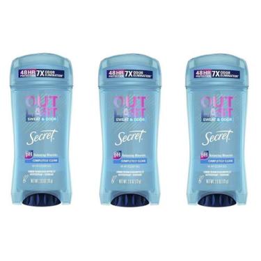 Imagem de Gel desodorante Secret Outlast Clear, completamente limpo, 76 ml, 3 un